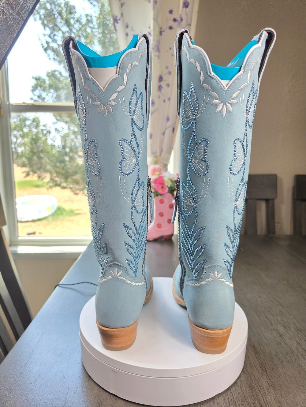 New LANE Sweet Memories Cowgirl Boots With SWAROVSKI CRYSTALS 7.5 - Picture 4 of 8